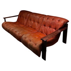 Used 1960 Sofa Mp129 Leather tufted  by Percival Lafer