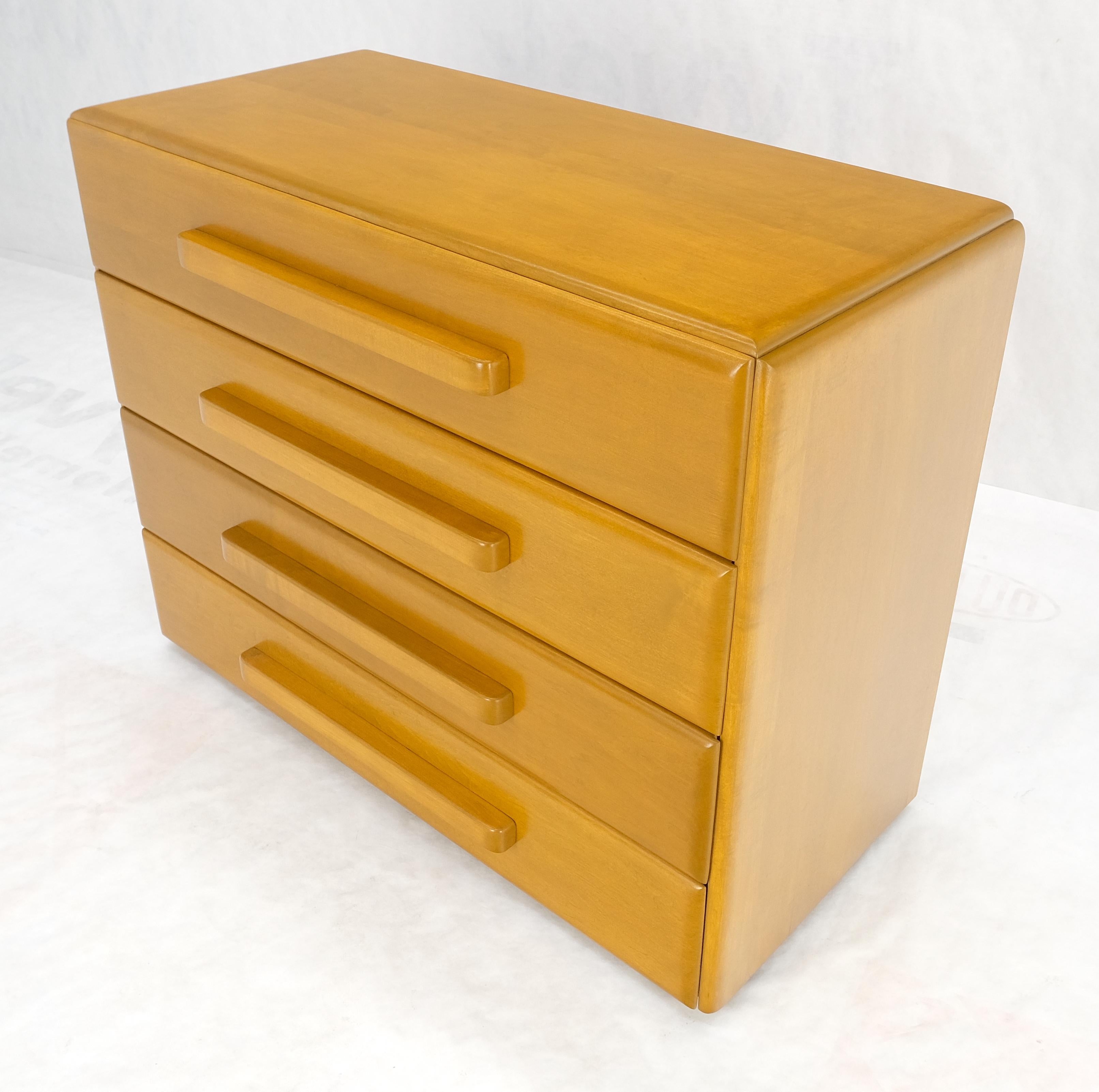 Lacquered 1960 Solid Maple Restored Wrussel Right Conant Ball Solid Maple 4 Drawer Dresser For Sale