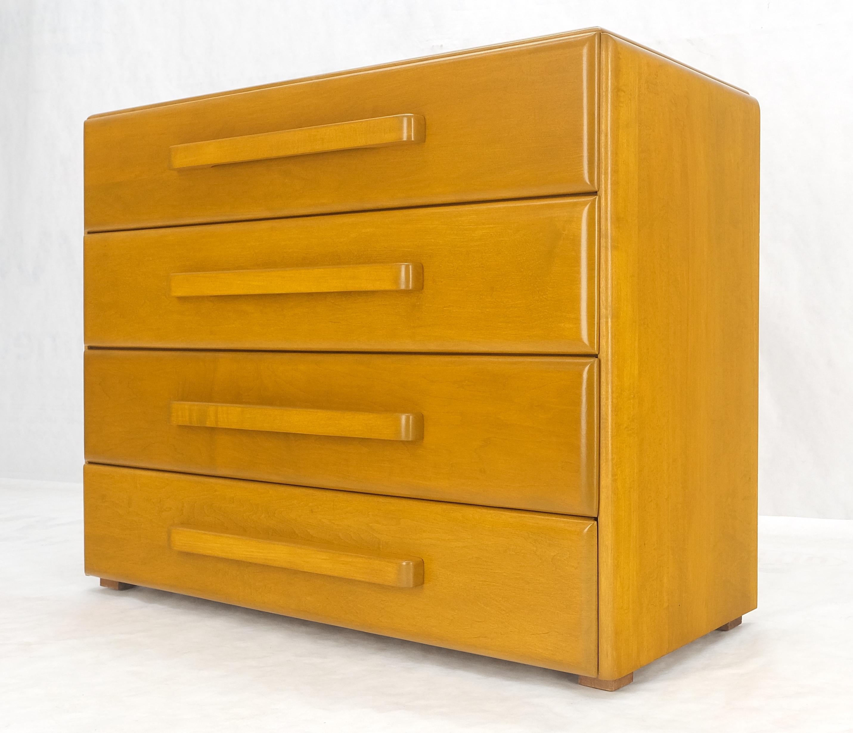 20th Century 1960 Solid Maple Restored Wrussel Right Conant Ball Solid Maple 4 Drawer Dresser For Sale