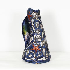 Mid-Century Modern Enameled Ceramic Vase by Régil (signed) - France, 1960s