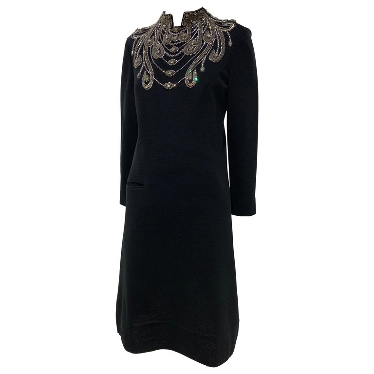 sachin and babi light blue dress Small 60s Black Deco Jeweled Cocktail Dress main image 1