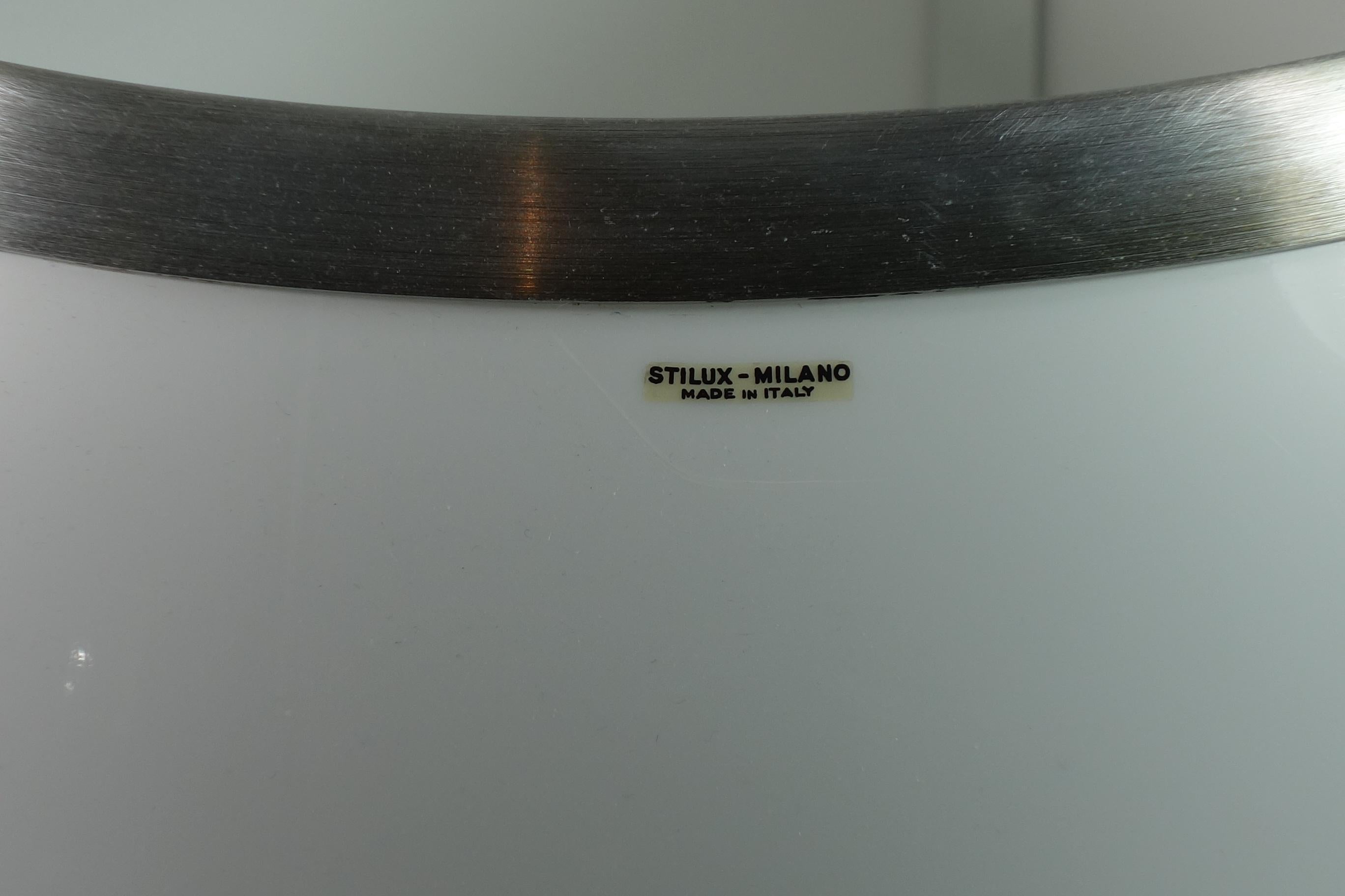 1960 Stilux Italian Space AGE Design White Perspex Flush Mount Ceiling Lamp in vendita 6