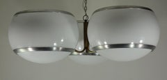 1960 Stilux Italian Space AGE Design White Perspex Flush Mount Ceiling Lamp