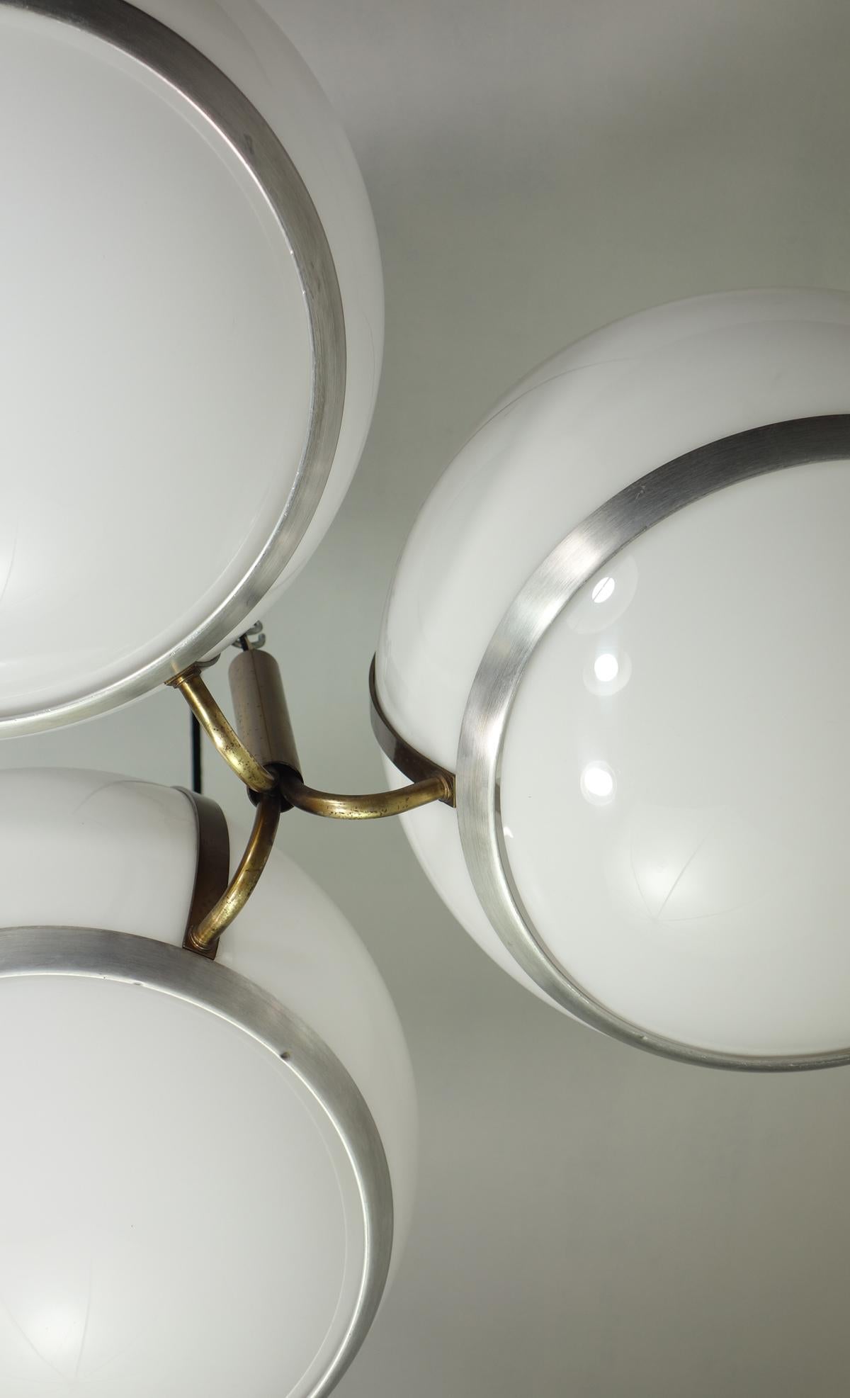 1960 Stilux Italian Space AGE Design White Perspex Flush Mount Ceiling Lamp in vendita 1