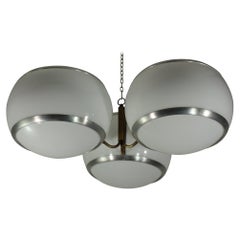 1960 Stilux Italian Space Age Design White Perspex Flush Mount Ceiling Lamp
