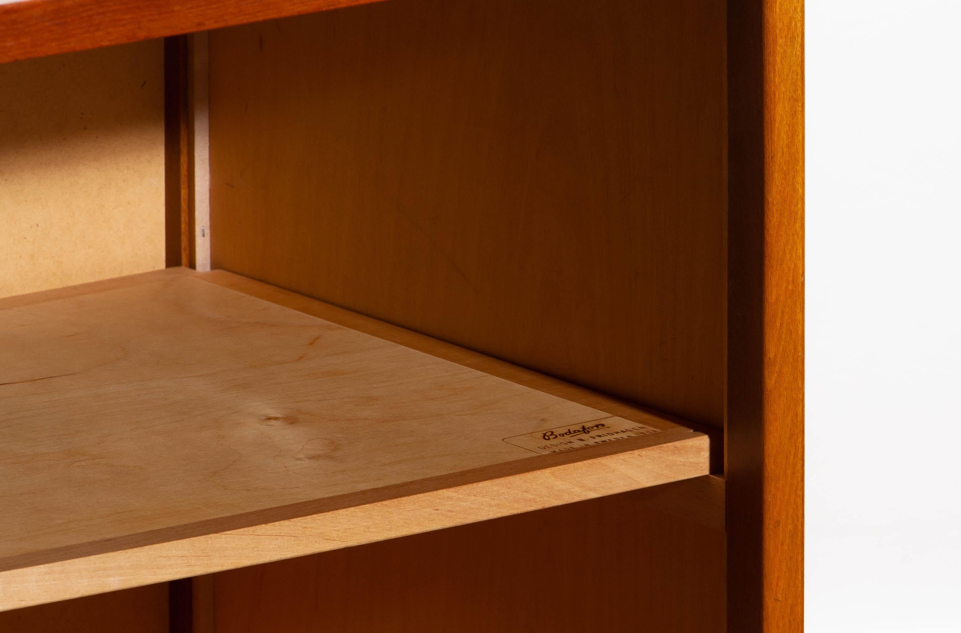 1960, Teak, Brass and Beech Bookcase by Bertil Fridhagen for Bodafors, Sweden 5