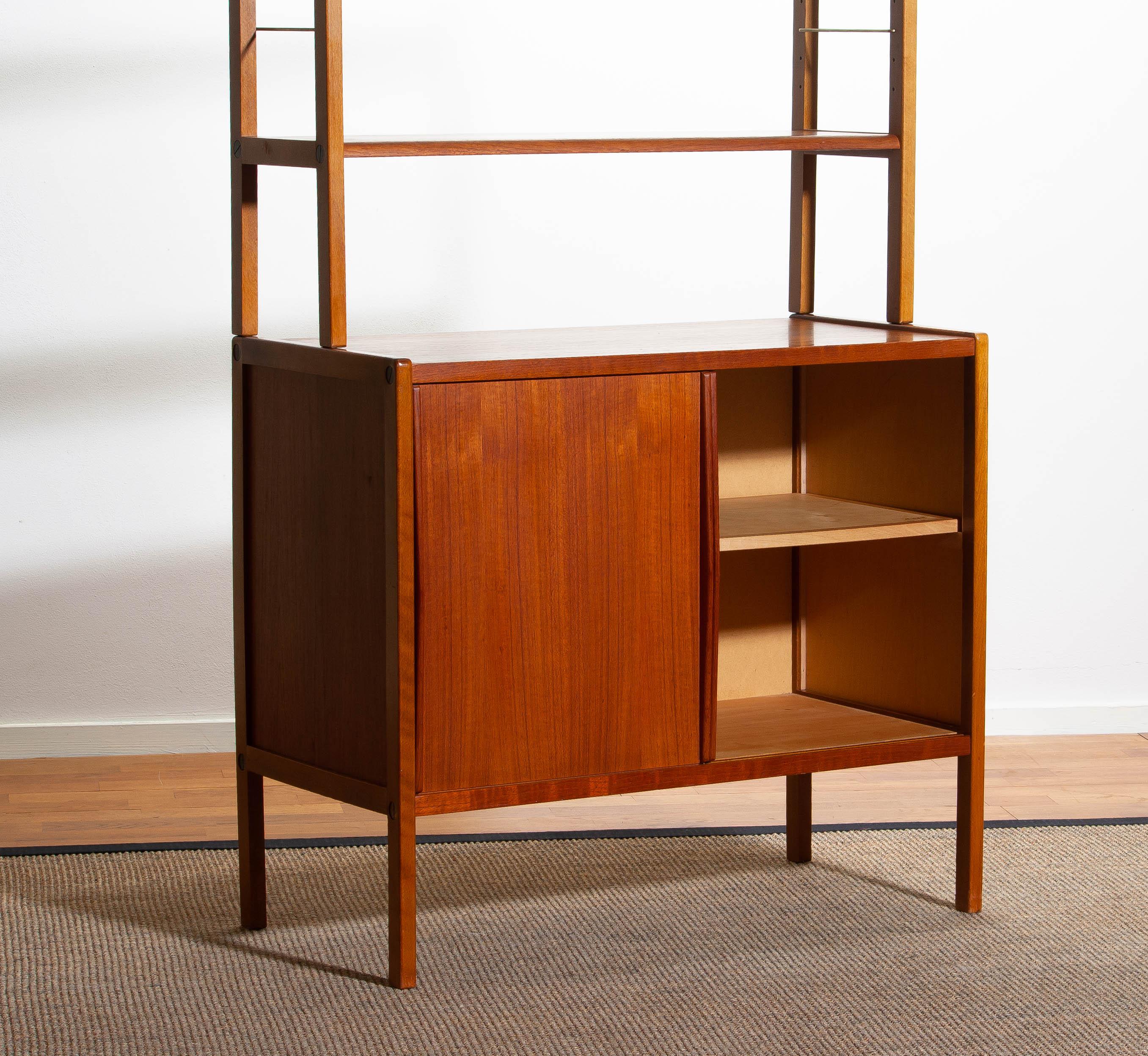 1960, Teak, Brass and Beech Bookcase by Bertil Fridhagen for Bodafors, Sweden 5