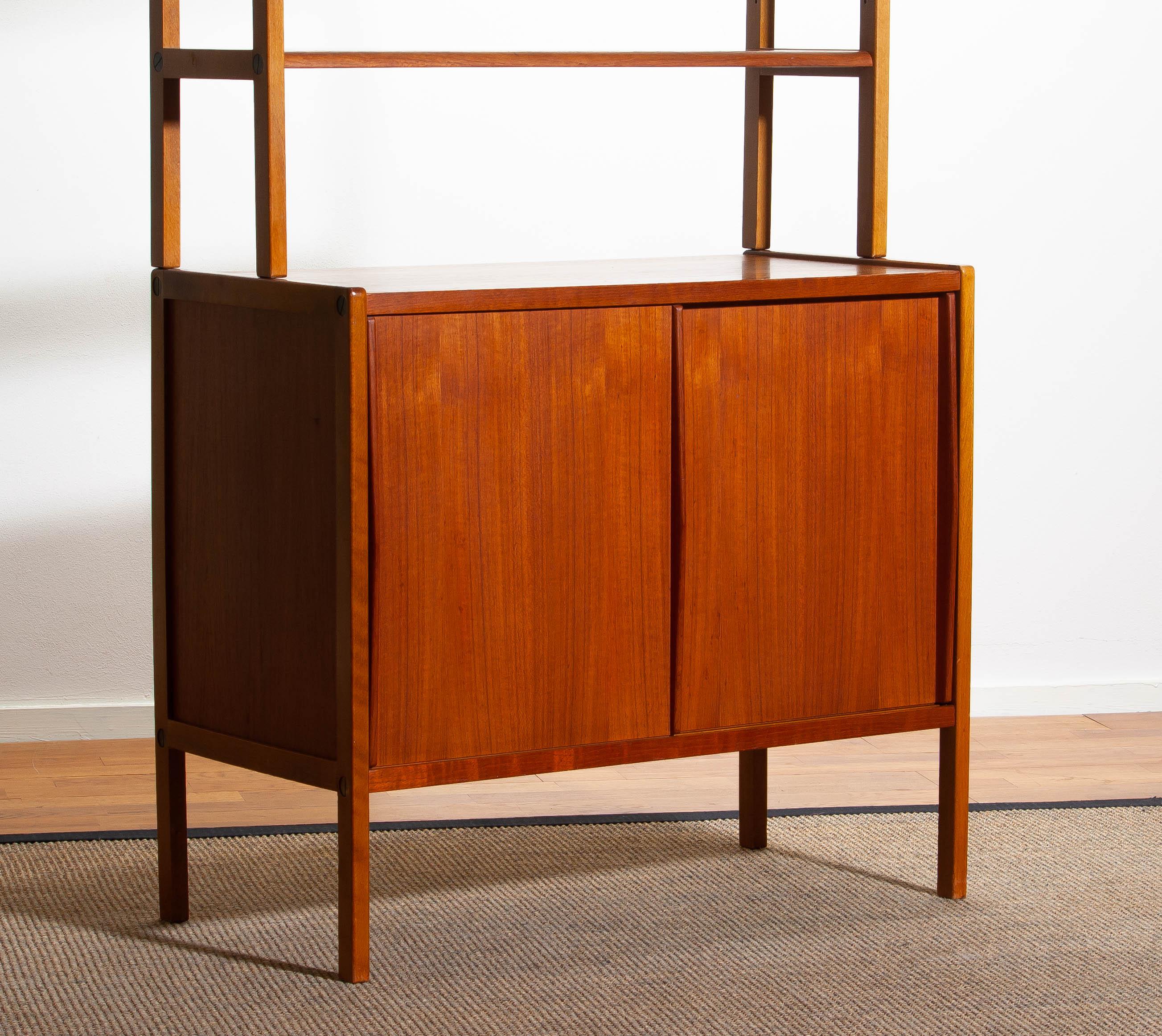 1960, Teak, Brass and Beech Bookcase by Bertil Fridhagen for Bodafors, Sweden 3