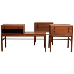 1960 Teak Casino Nightstands and Side Table by Engström & Myrstrand Tingströms