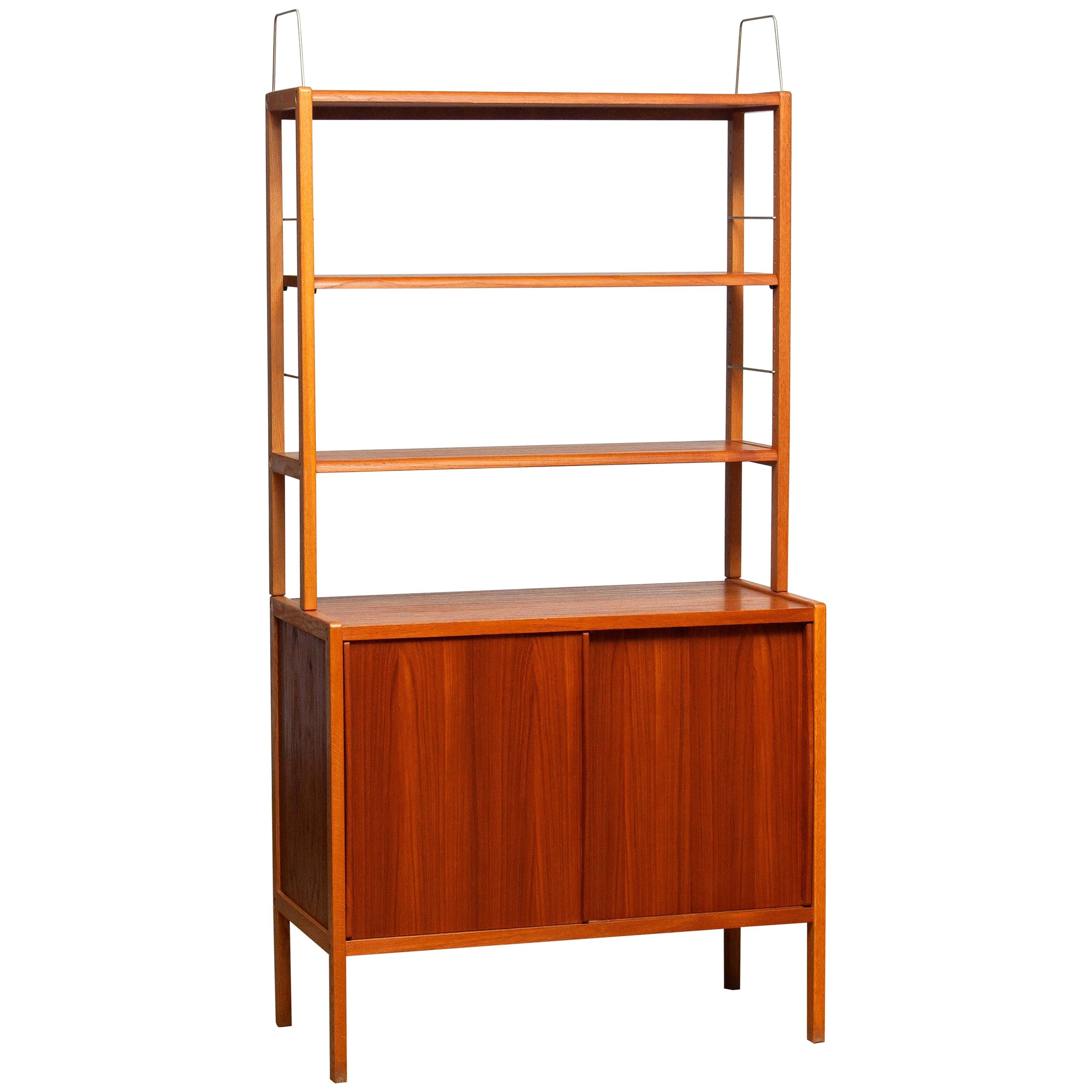 1960, Teak / Oak and Brass Bookcase by Bertil Fridhagen for Bodafors, Sweden