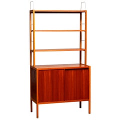 Vintage 1960, Teak, Oak and Brass Bookcase by Bertil Fridhagen for Bodafors, Sweden