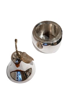 1960 Teghini Bronze, Silver, and Gold-Plated Pear Ice Bucket