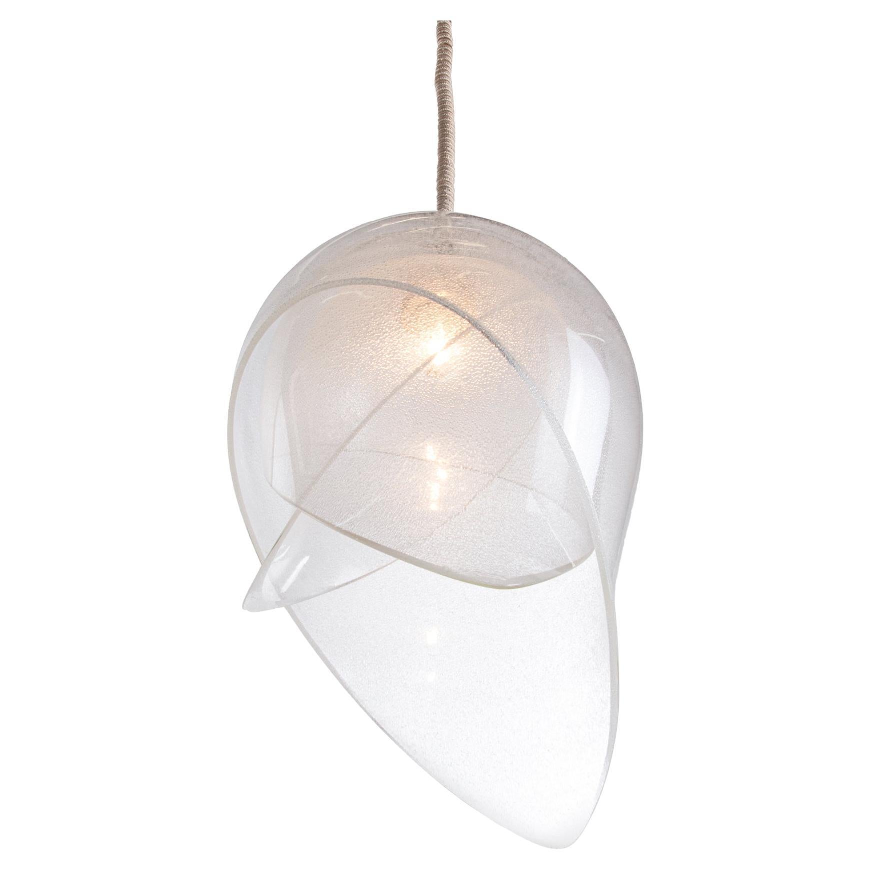 Lampe à suspension à trois couches en verre Pulegoso de Murano de Carlo Nason pour Mazzega, 1960