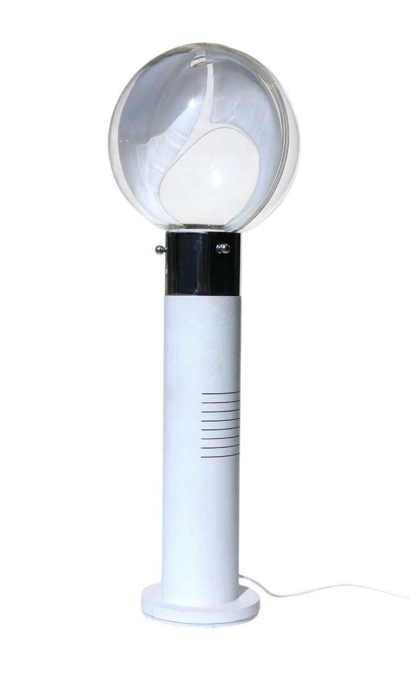 1960 Toni Zuccheri VeArt Italienisches Design A Space Age Murano Glas Weiß Stehlampe (Muranoglas) im Angebot