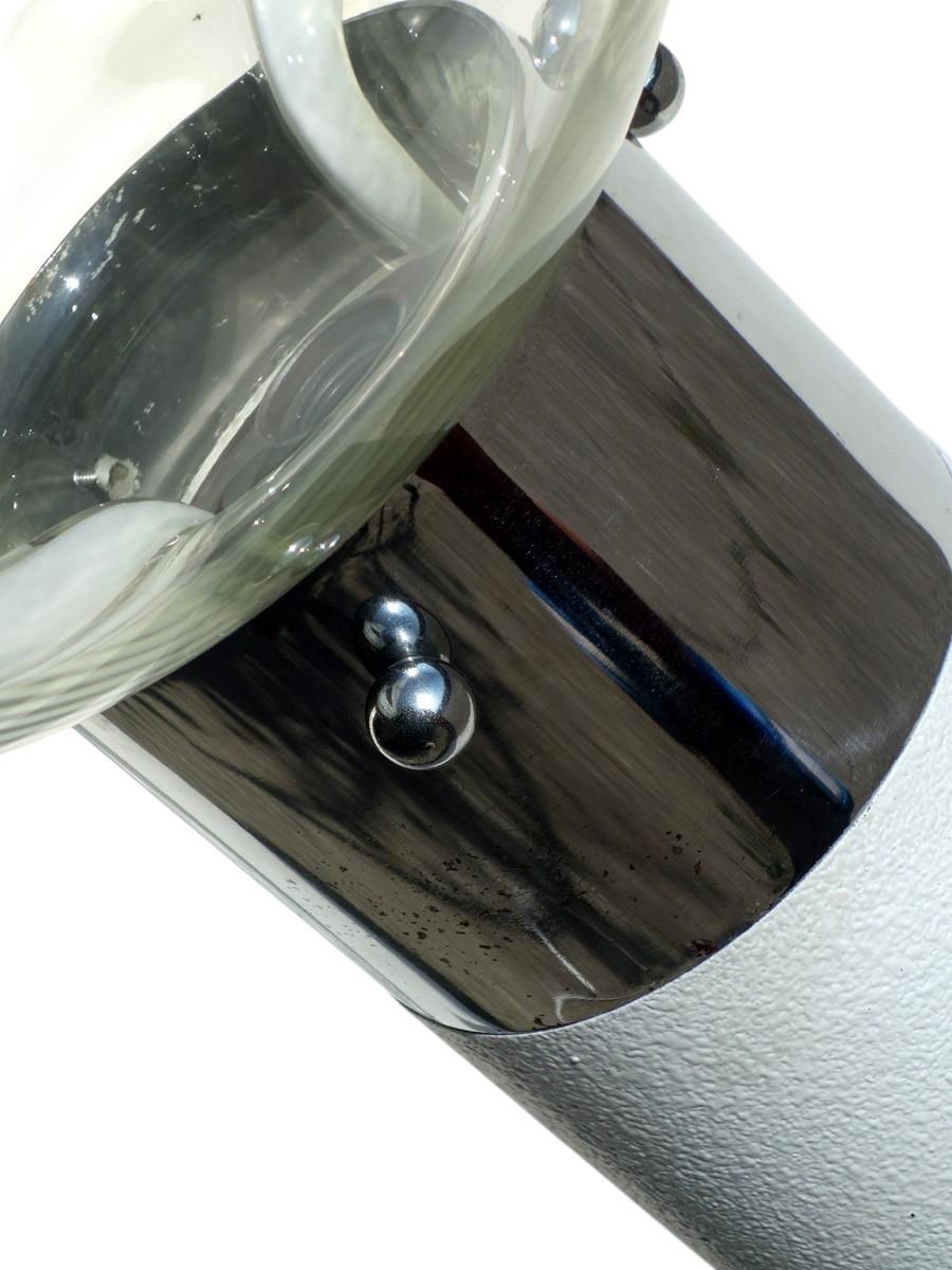 1960 Toni Zuccheri VeArt Italienisches Design A Space Age Murano Glas Weiß Stehlampe im Angebot 2