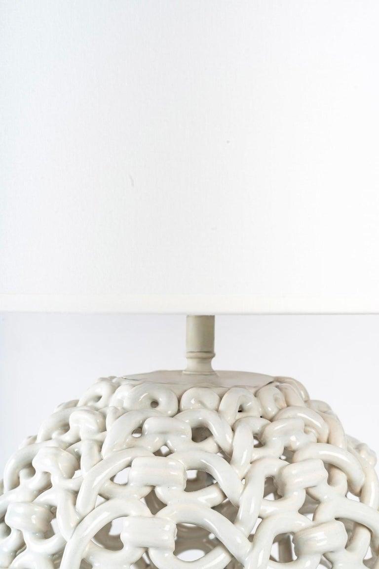 1960 Tressée ceramic lamp signed Sainte-Radegonde en Bueno estado para la venta en Saint-Ouen, FR