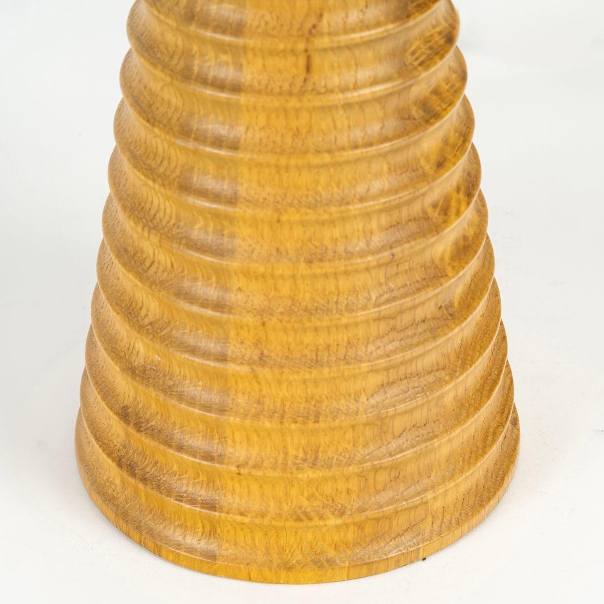 1960 Turned olive wood lamp signed Conran In Good Condition For Sale In Saint-Ouen, FR