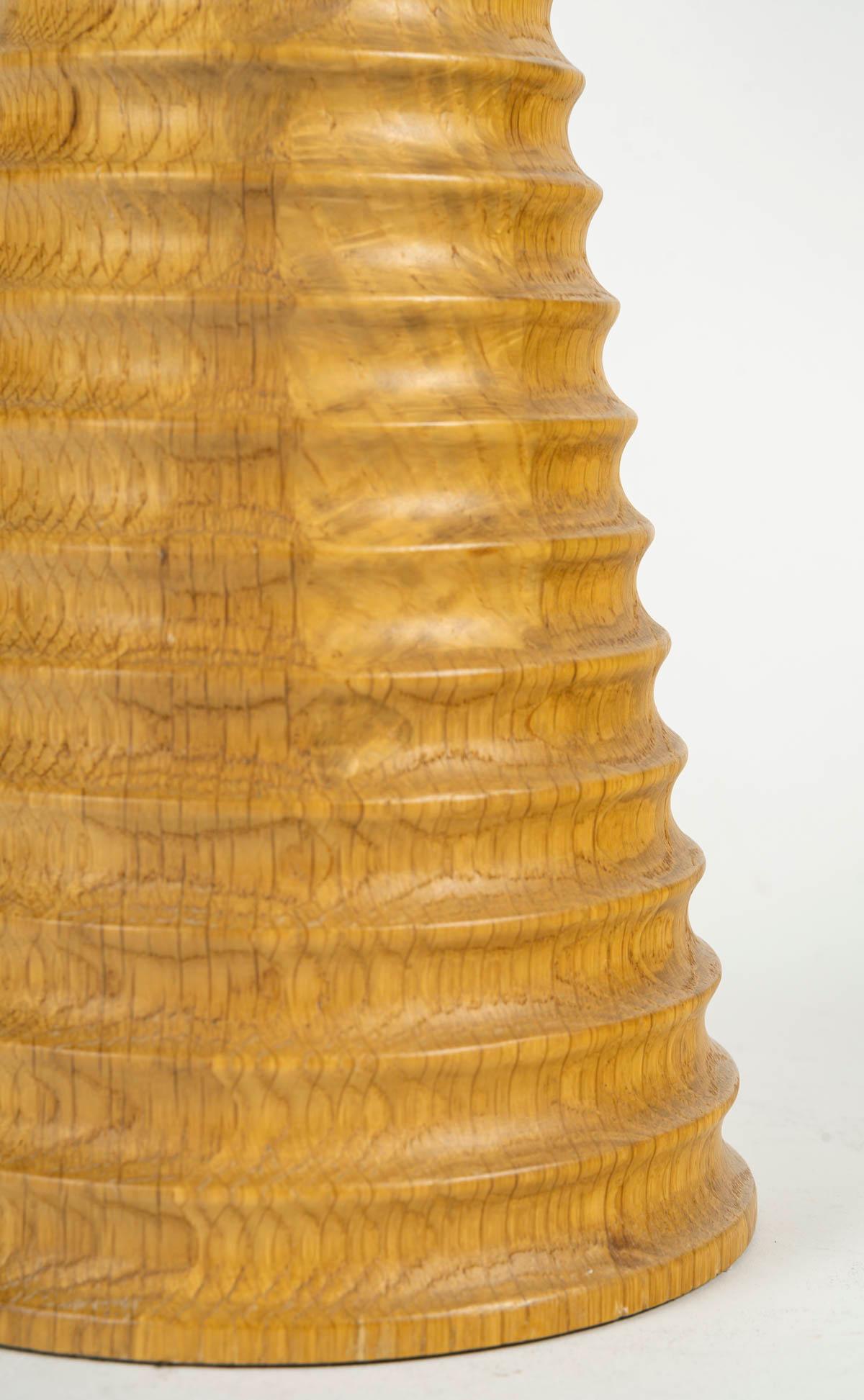 Mid-20th Century 1960 Turned olive wood lamp signed Conran For Sale