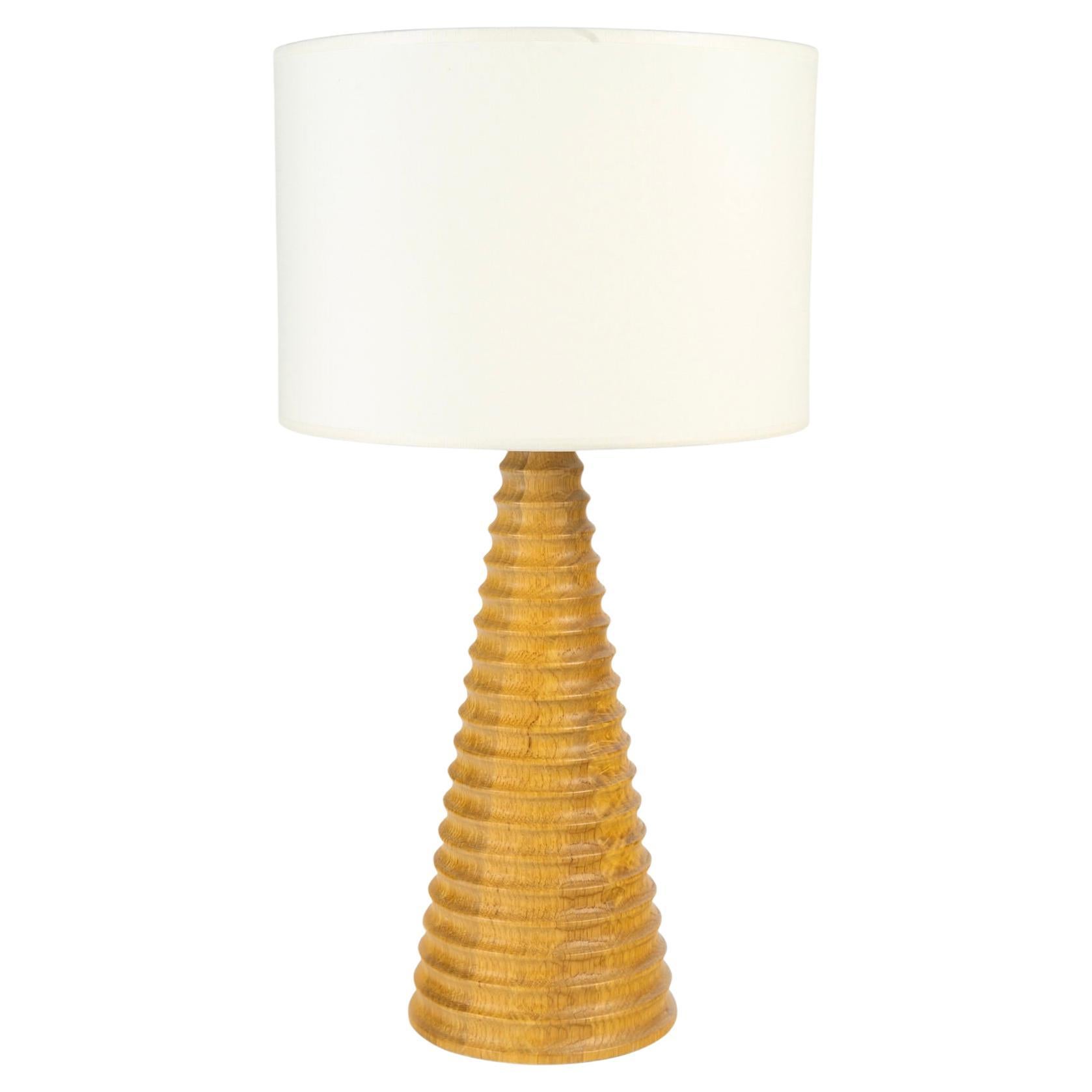 1960 Turned olive wood lamp signed Conran