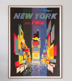 1960 TWA - New York Poster originale d'epoca