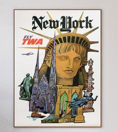 1960 TWA, New York Original Vintage Poster