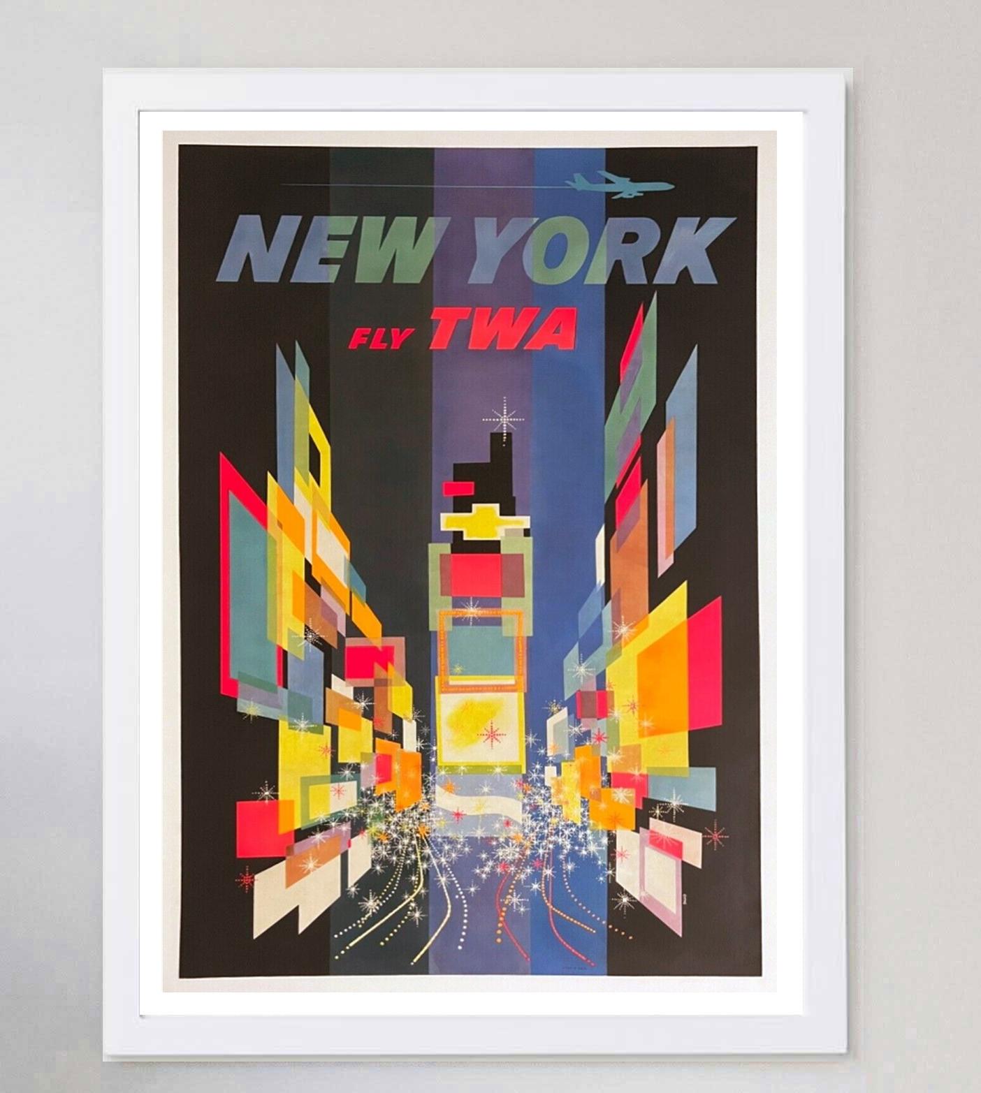 Mid-Century Modern 1960 TWA - New York Original Vintage Poster For Sale