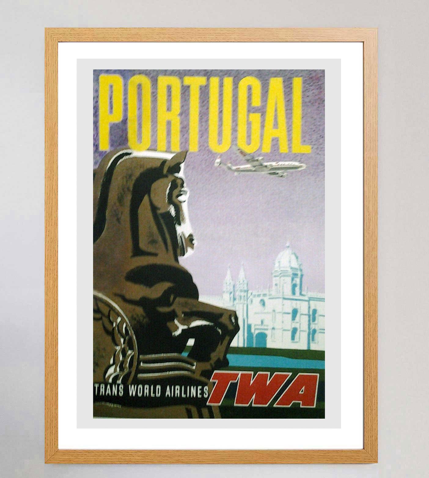 American 1960 TWA - Portugal Original Vintage Poster For Sale