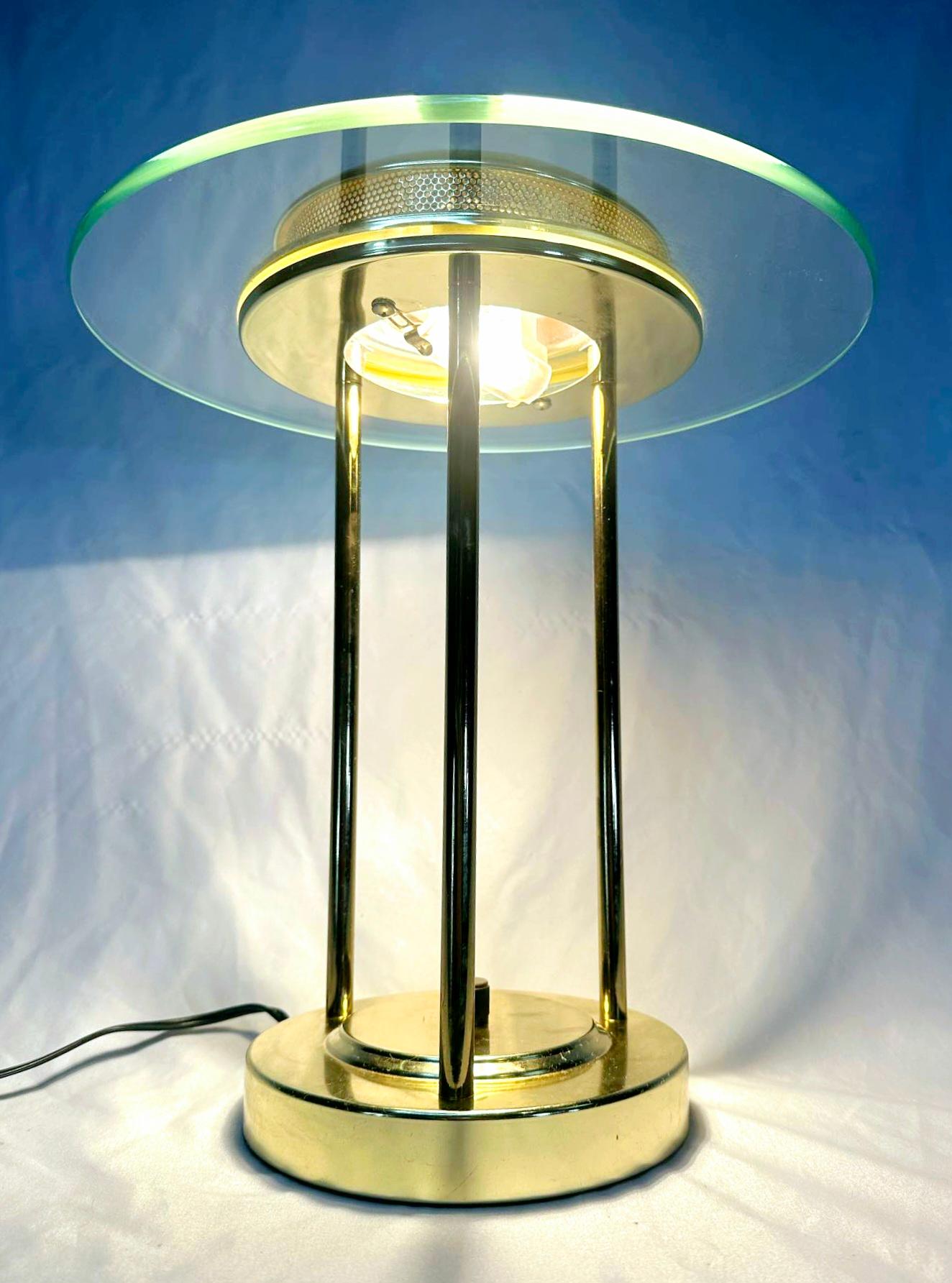 Glass 1960 UFO/ Saturn Desk Lamp by Robert Sonneman For Sale