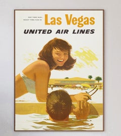 1960 United Airlines - Las Vegas Original Vintage Poster