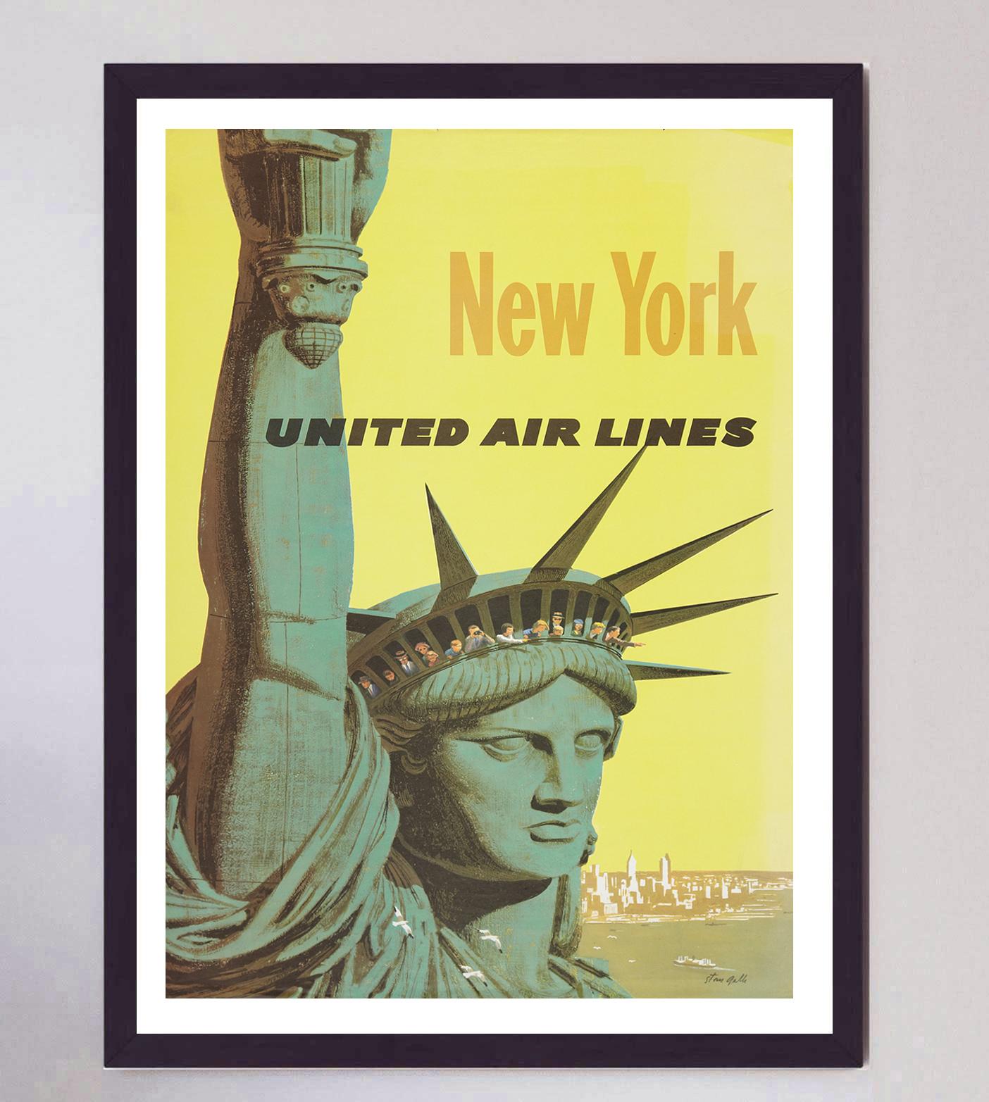 American 1960 United Airlines, New York Original Vintage Poster