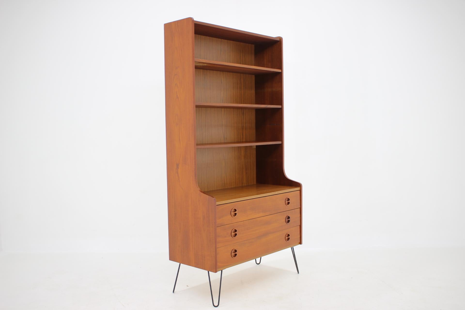 Mid-20th Century 1960 Upcycled Danish Teak Bookcase/Chest of Drawers