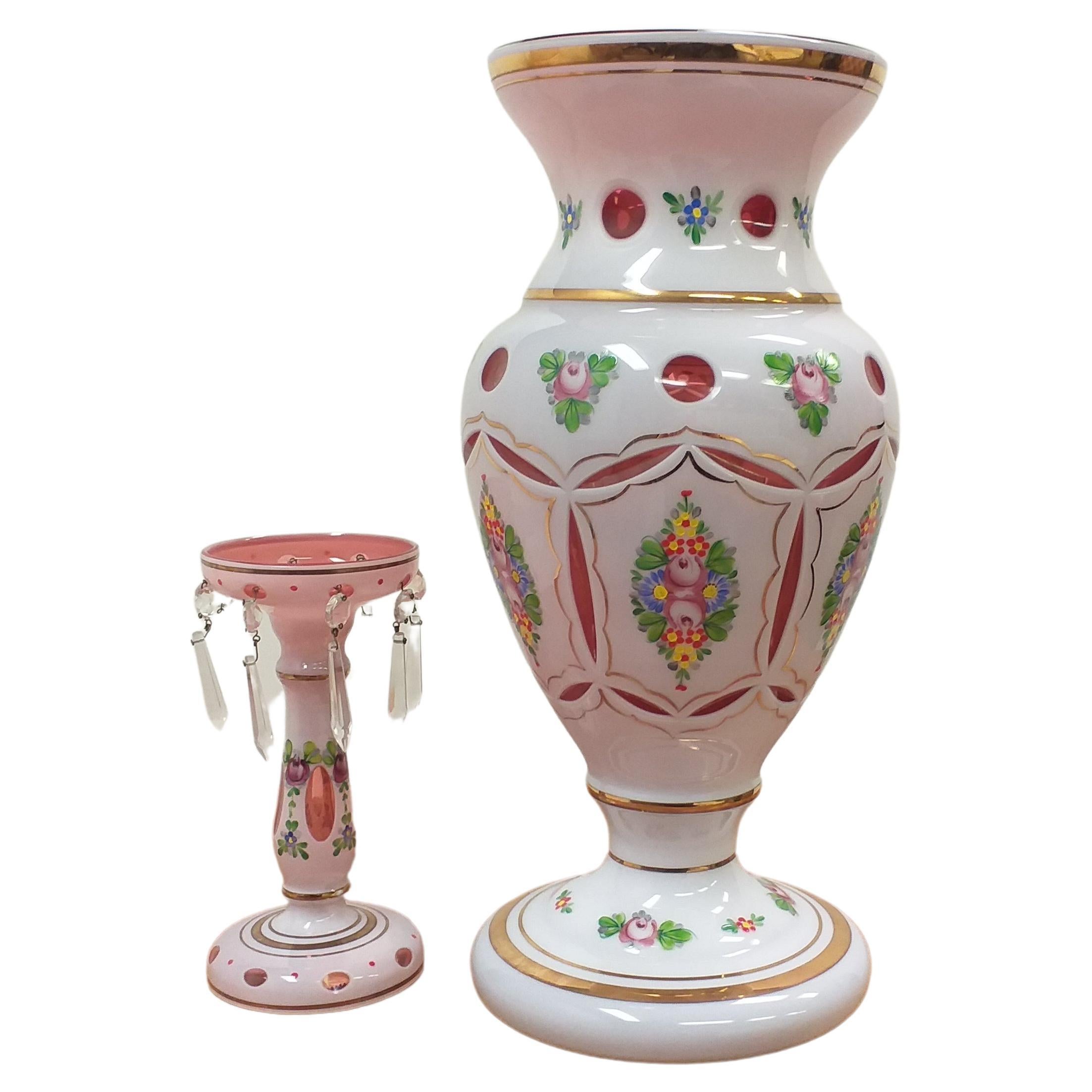 1960 Vase and candlestick, Czechoslovakia For Sale