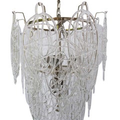 1970s Italian Murano Glass Ceiling Light Design attributed to AV Mazzega