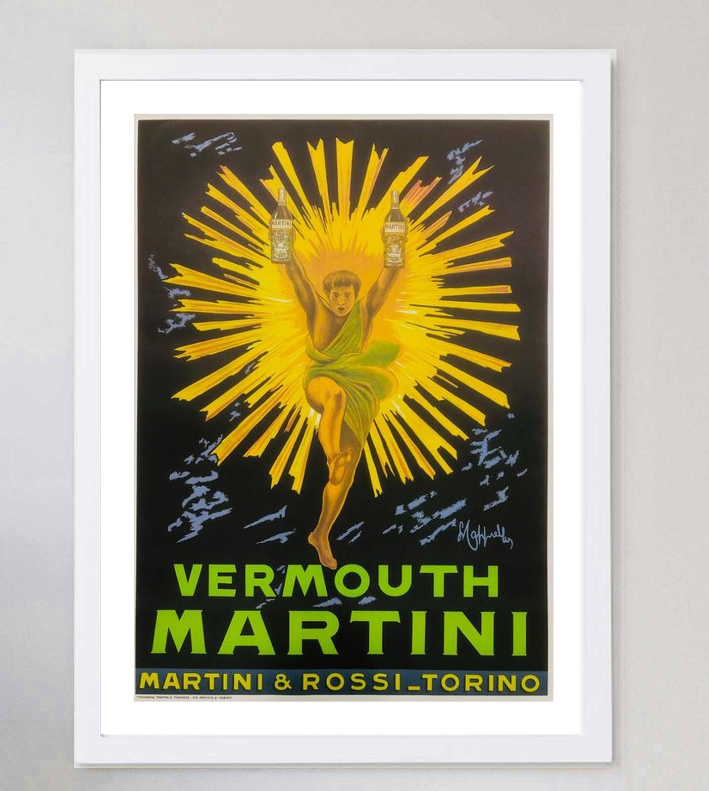 1960 Vermouth Martini Original Vintage Poster In Good Condition In Winchester, GB