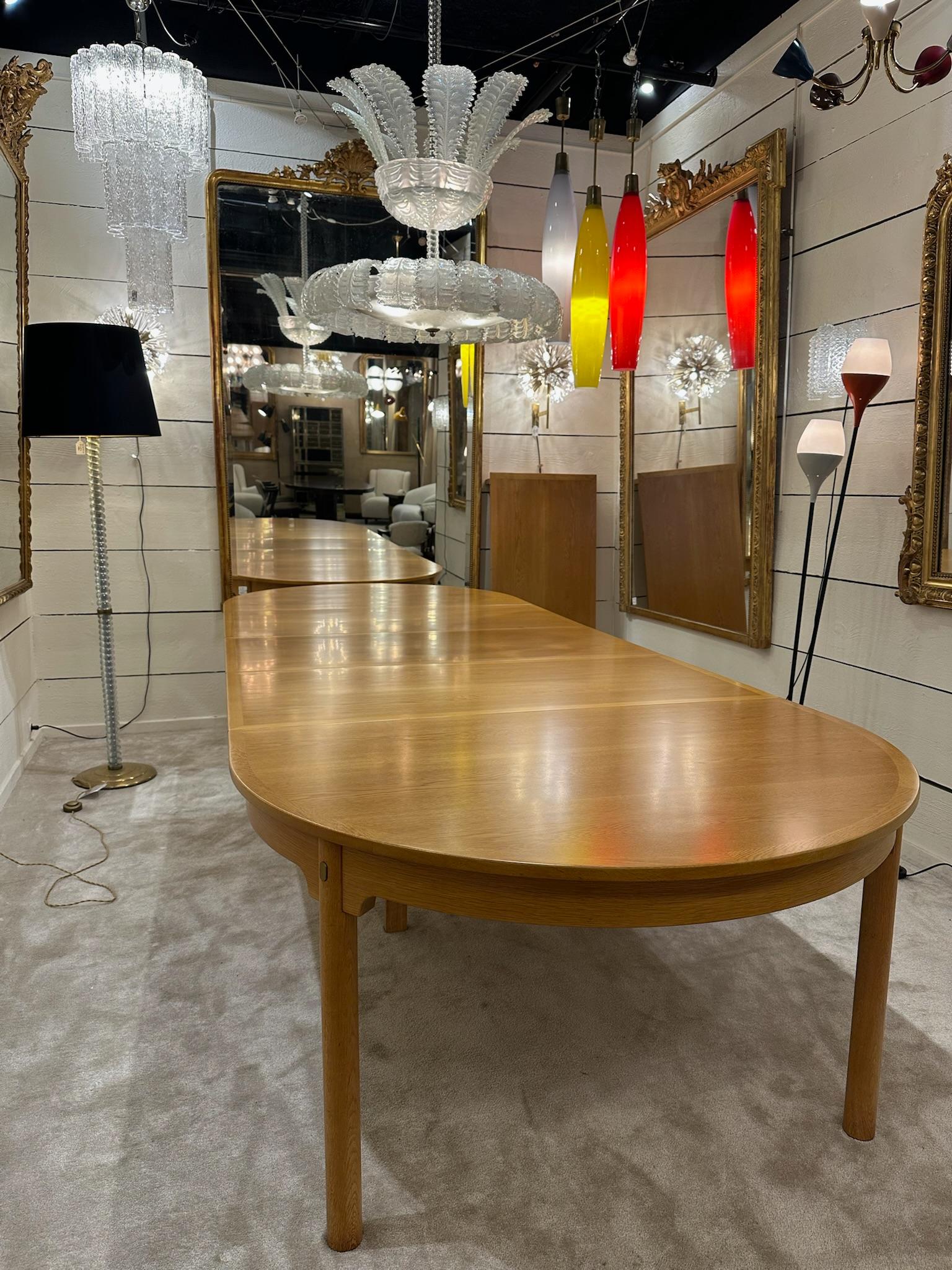 Danish 1960 Very large 4-meter Scandinavian table in light oak For Sale