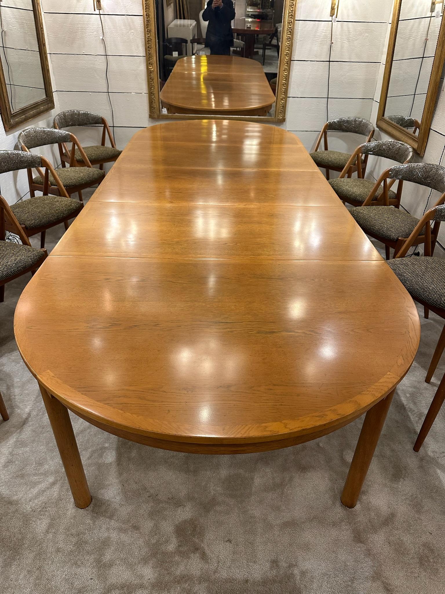 Scandinavian Modern 1960 Very large 4-meter Scandinavian table in light oak For Sale