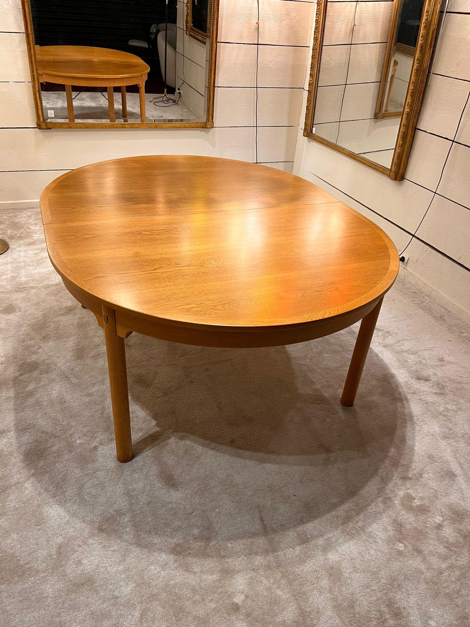 Mid-20th Century 1960 Very large 4-meter Scandinavian table in light oak For Sale