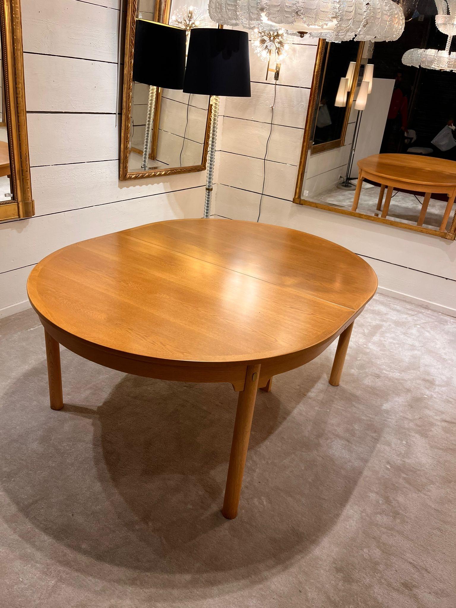 1960 Very large 4-meter Scandinavian table in light oak For Sale 1