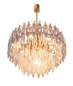 1960 Vienna Bakalowits & Sons Chandelier Crystal & Gold Plated