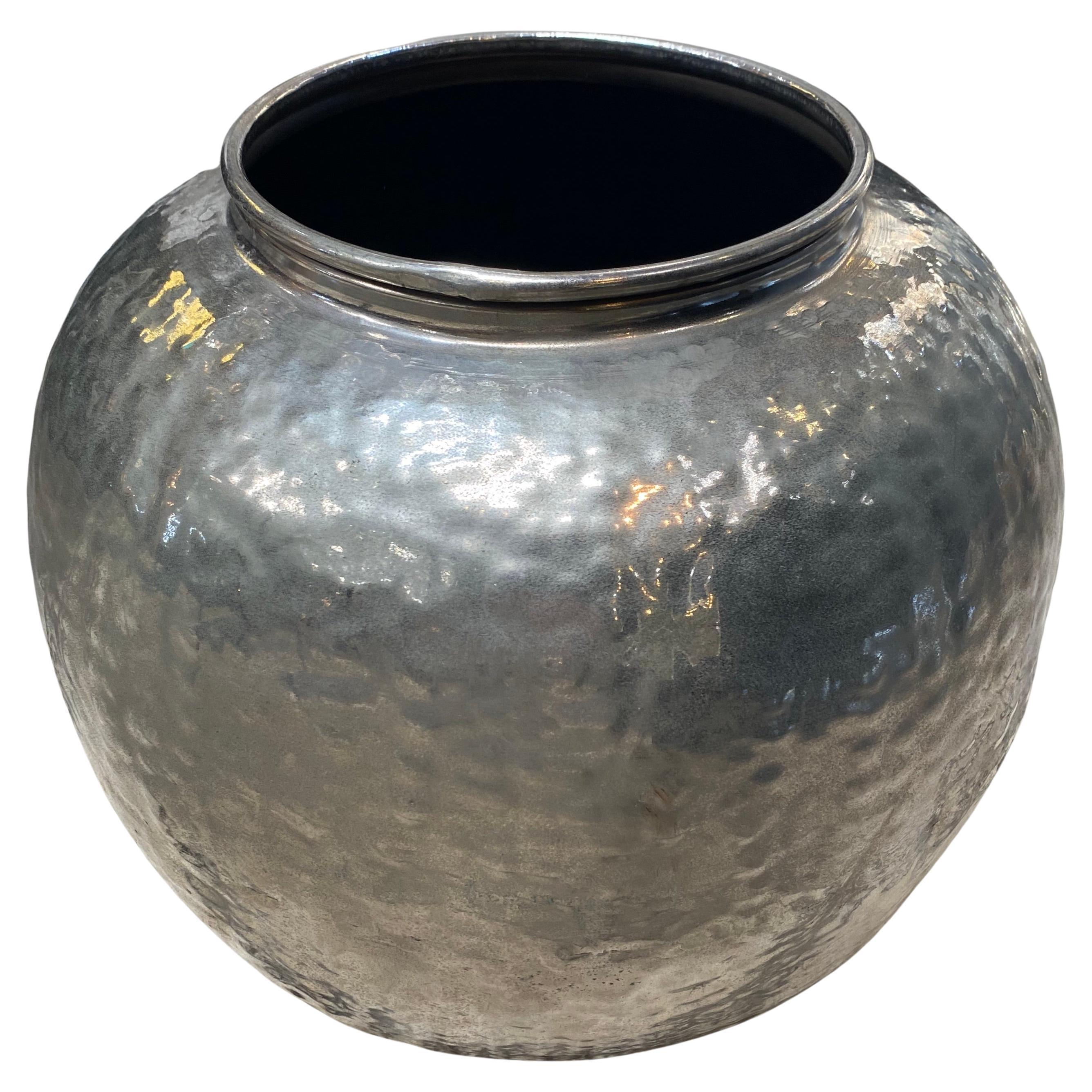 1960 Vintage Italian Silver Plated Vase For Sale