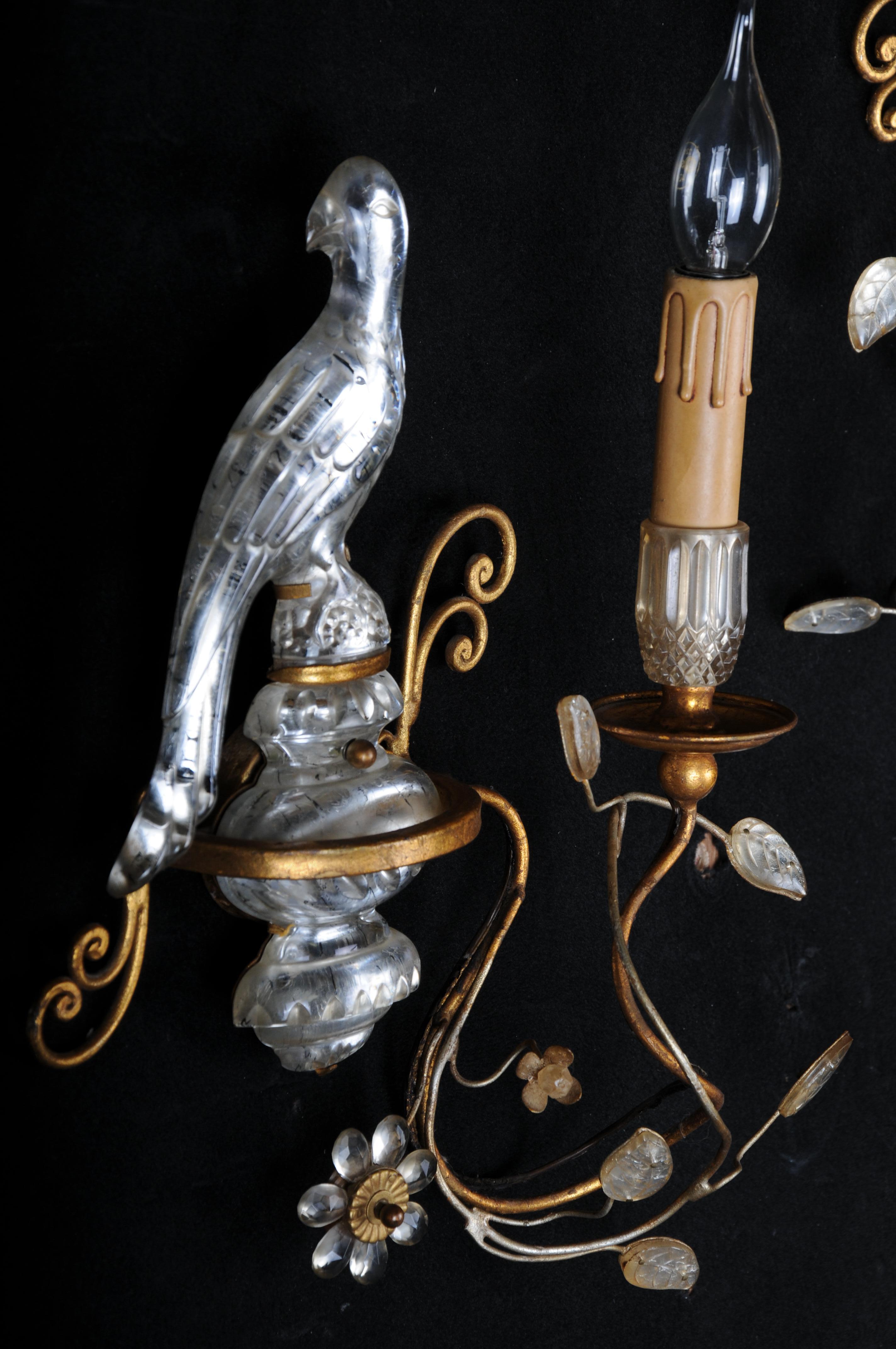 Pareja de apliques 1960 de Bronce Cristal Banci de estilo Maison Baguès en venta 6