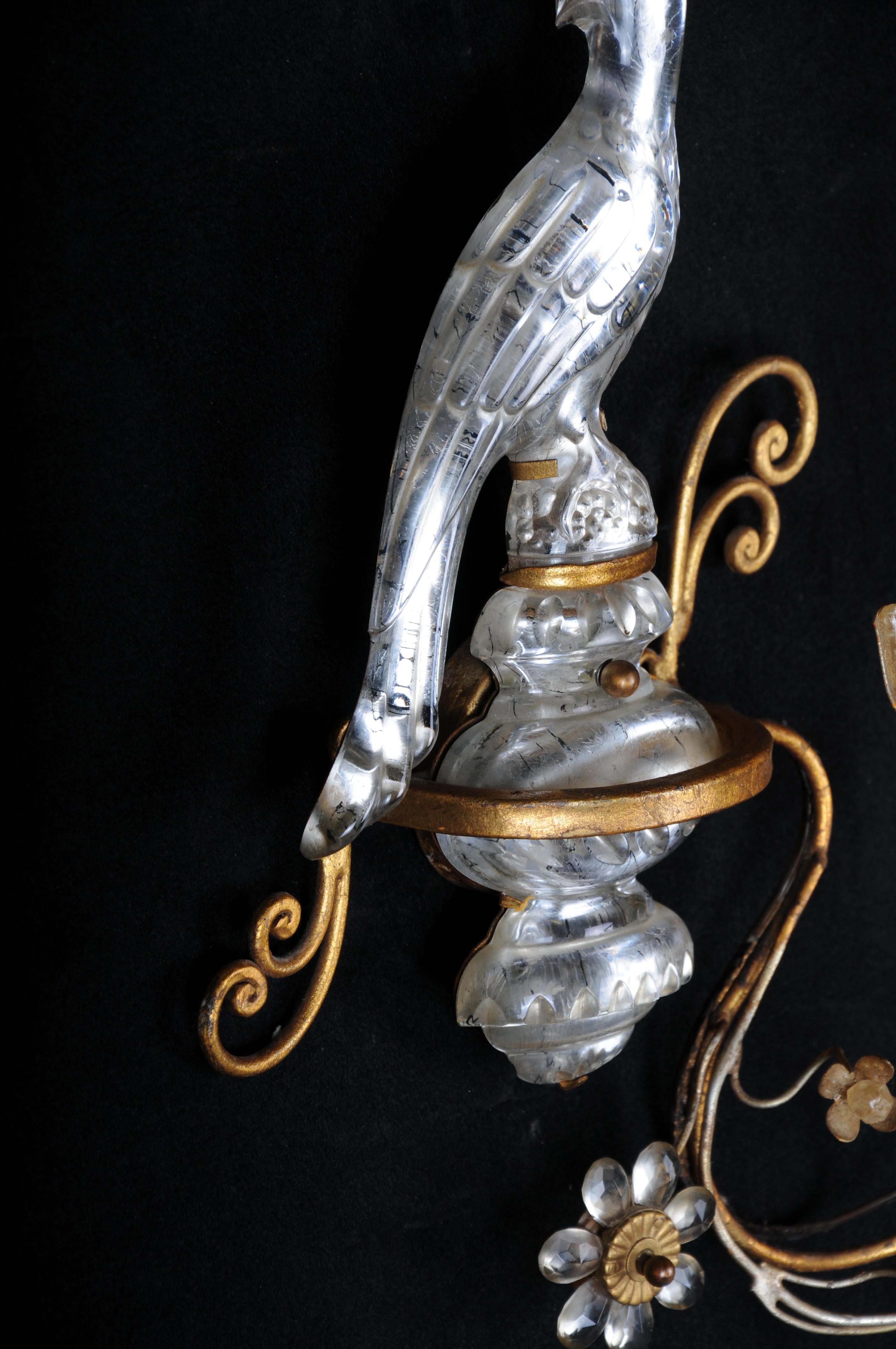 Pareja de apliques 1960 de Bronce Cristal Banci de estilo Maison Baguès en venta 7