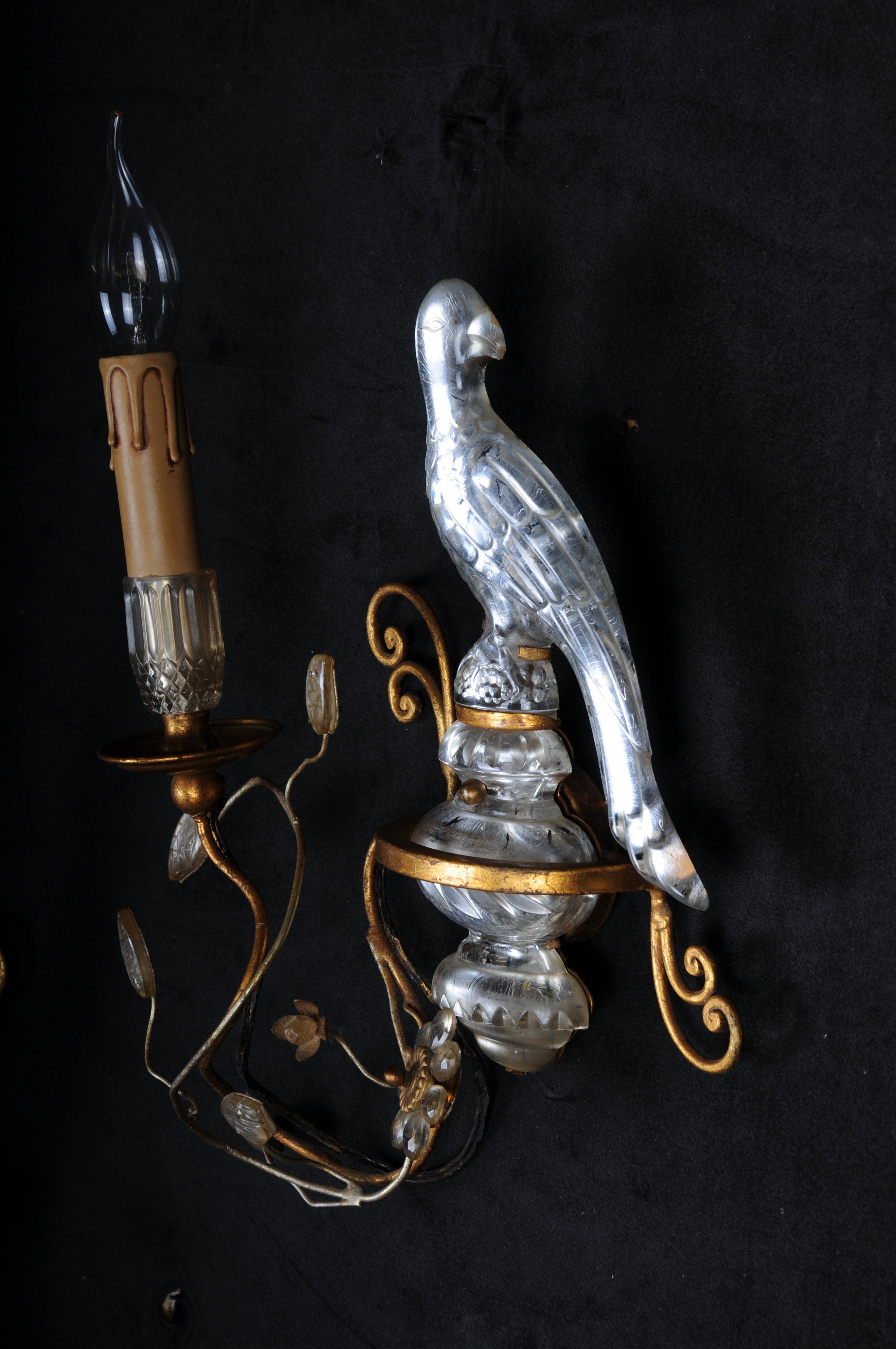 Pareja de apliques 1960 de Bronce Cristal Banci de estilo Maison Baguès en venta 9