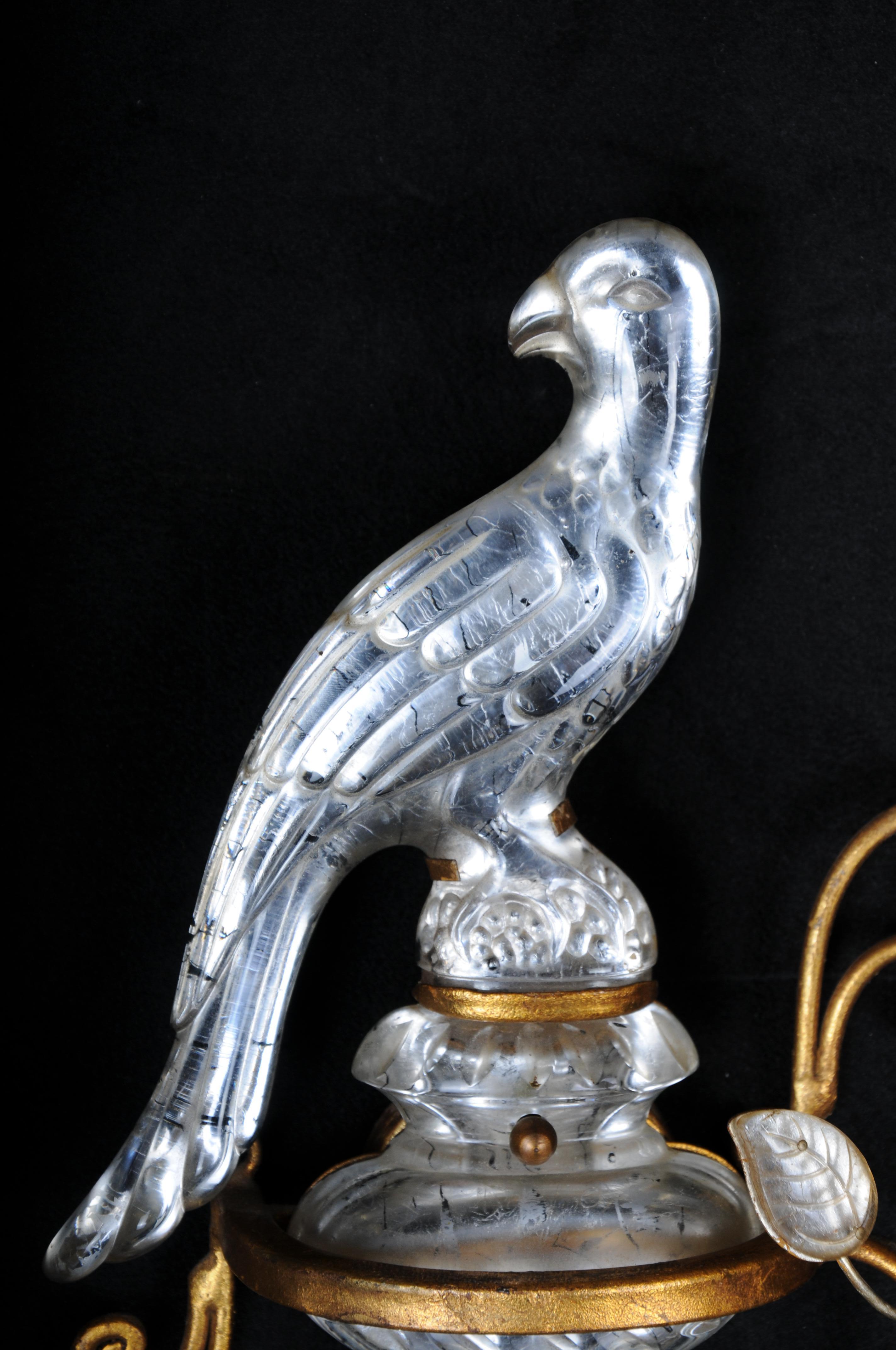 Pareja de apliques 1960 de Bronce Cristal Banci de estilo Maison Baguès en venta 1