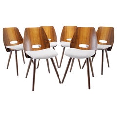 1960 Walnut Dining Chairs by Frantisek Jirak for Tatra, Set of 6