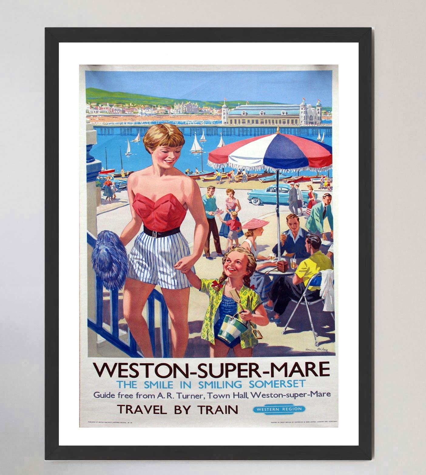 Paper 1960 Weston-super-mare, British Railways Original Vintage Poster For Sale