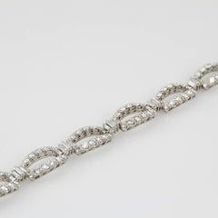 1960 White Gold Diamond Chain Bracelet Made in France