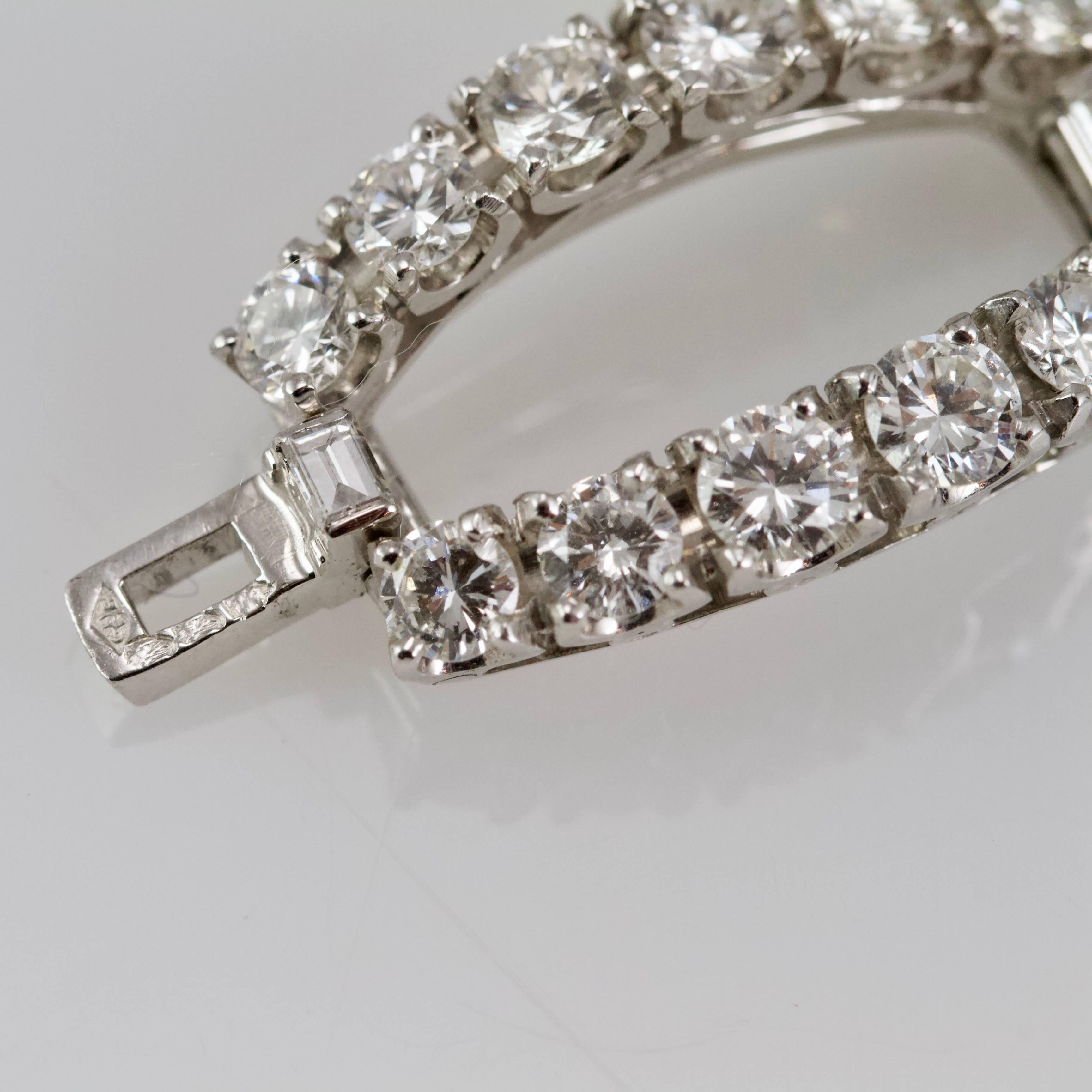 Women's or Men's 1960 White Gold Diamond Chain Bracelet Made in France For Sale
