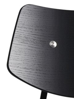 Esszimmerstuhl aus Holz, schwarze Eiche, massiver Rahmen + Sperrholz, Mid-Century Modern-Stil, 1960