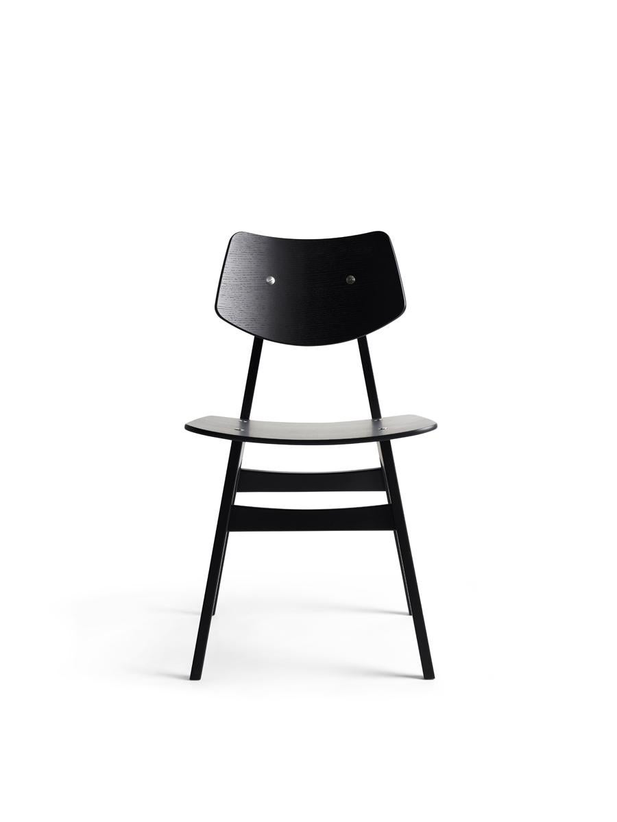 modern black wood dining chair